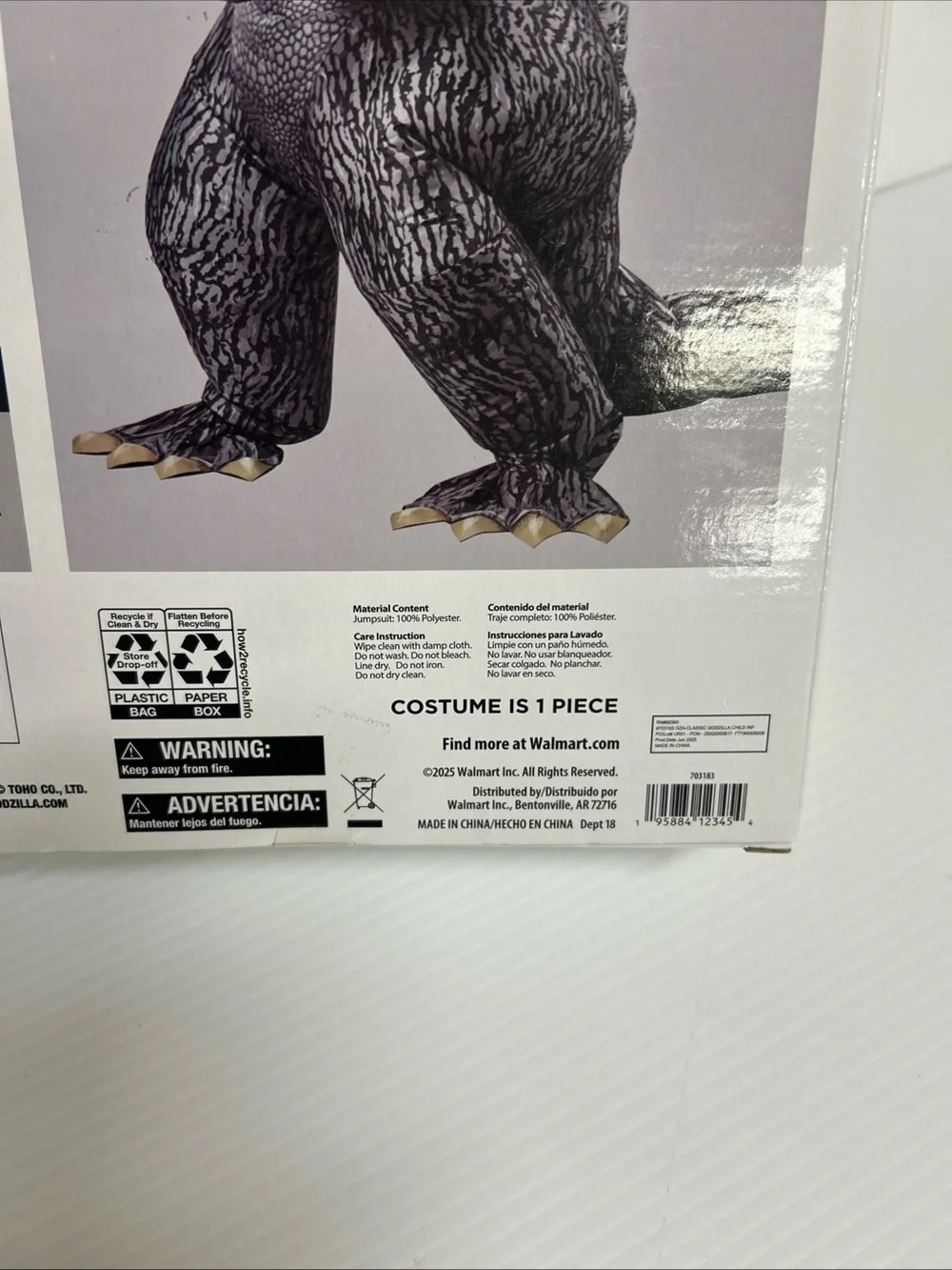 Godzilla Inflatable Costume for Kids - Standard One-Size